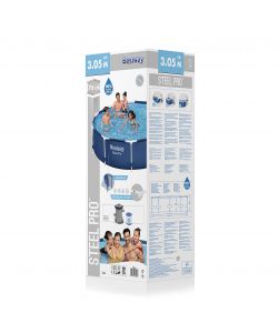 Bestway Piscina Fuoriterra Rotonda Blu Scuro 305x76 cm con Pompa Filtro