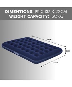 Bestway Materasso Gonfiabile da Campeggio - Blu Marino - 191x137 cm