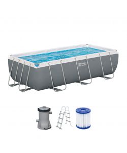 Bestway Piscina fuori terra rettangolare 404x201x100 cm grigio