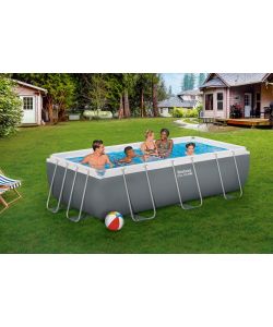 Bestway Piscina fuori terra rettangolare 404x201x100 cm grigio