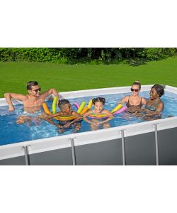 Bestway Piscina fuori terra rettangolare 404x201x100 cm grigio