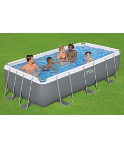 Bestway Piscina fuori terra rettangolare 404x201x100 cm grigio