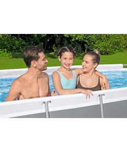 Bestway Piscina fuori terra rettangolare 404x201x100 cm grigio
