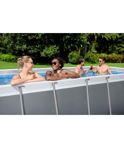 Bestway Piscina Rettangolare Steel Pro MAX 4,88m Grigio con Filtri