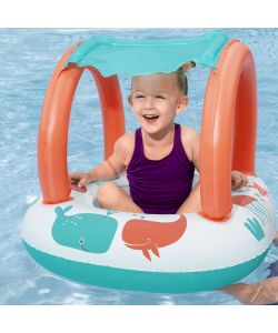 Bestway Canotto per Bambini Comfort Plush Turchese 84x67 cm con Parasole