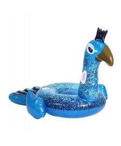 Bestway Gonfiabile Cavalcabile Pavone Glitter - Blu - 198x164 cm