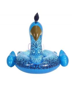 Bestway Gonfiabile Cavalcabile Pavone Glitter - Blu - 198x164 cm