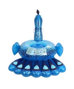 Bestway Gonfiabile Cavalcabile Pavone Glitter - Blu - 198x164 cm