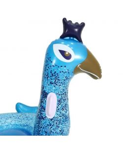 Bestway Gonfiabile Cavalcabile Pavone Glitter - Blu - 198x164 cm