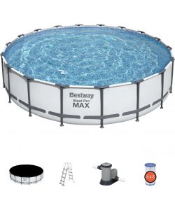 Bestway Piscina Fuori Terra Rotonda 549x122 cm Grigio con Pompa Filtro