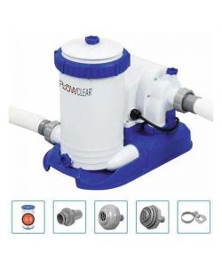 Bestway Pompa Filtro 370W 9463Lt/h per Piscina Nero Grigio 41cm