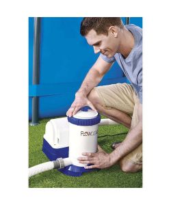 Bestway Pompa Filtro 370W 9463Lt/h per Piscina Nero Grigio 41cm