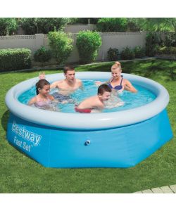 Bestway Set per Piscina Gonfiabile Fast Rotonda 244x66 cm 57265