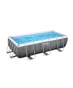 Bestway Piscina Rettangolare 404x201 cm in PVC Grigia con Pompa Filtro