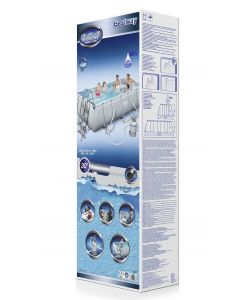 Bestway Piscina Rettangolare Power Steel - Chiaro - 404x201 cm