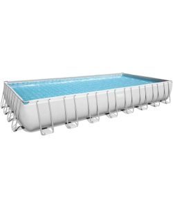 Bestway Piscina Power Steel Rettangolare 956x488x132 cm Grigio