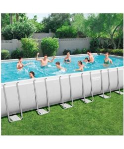 Bestway Piscina Power Steel Rettangolare 956x488x132 cm Grigio
