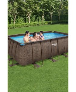 Bestway Piscina Power Steel Rattan - 4.12 x 2.01 x 1.22 m