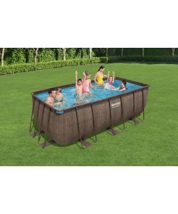 Bestway Piscina Power Steel Rattan - 4.12 x 2.01 x 1.22 m
