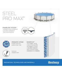 Bestway Piscina Steel Pro Frame - Rotonda - PVC/Acciaio -  366 x 76 cm