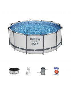 Bestway Piscina Fuori Terra Rotonda 366x122 cm Grigia con Pompa e Scaletta