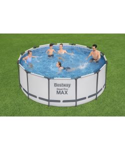 Bestway Piscina Fuori Terra Rotonda 366x122 cm Grigia con Pompa e Scaletta