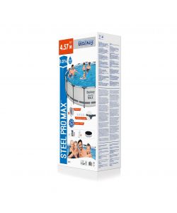 Bestway Piscina Rotonda Steel Pro Max Ø 457 x 107 cm Grigio con Pompa
