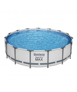 Bestway Piscina Rotonda Steel Pro Max Ø 457 x 107 cm Grigio con Pompa