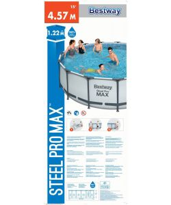 Bestway Piscina Fuori Terra Rotonda Blu 457x122 cm con Pompa Filtro