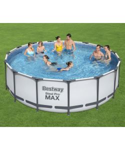 Bestway Set Piscina Fuori Terra Steel Pro MAX Rotonda 457x122 cm