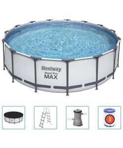 Bestway Set Piscina Fuori Terra Steel Pro MAX Rotonda 457x122 cm