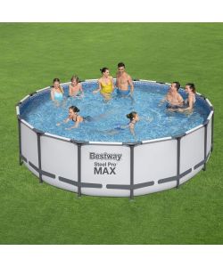 Bestway Piscina Fuori Terra Steel Pro Max Rotonda Grigia 488x122 cm
