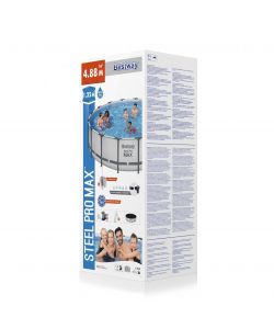 Bestway Piscina Fuori Terra Steel Pro Max Rotonda Grigia 488x122 cm