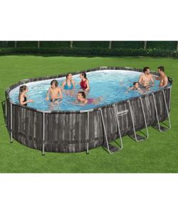Bestway Set Piscina Ovale Power Steel 488x305x107 cm