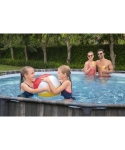 Bestway Piscina Fuori Terra Steel Pro Max 427x107 cm Effetto Legno Scuro