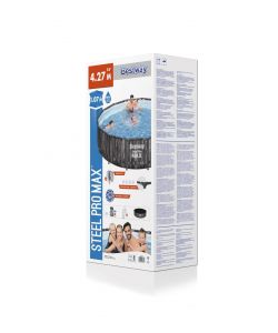 Bestway Piscina Fuori Terra Steel Pro Max 427x107 cm Effetto Legno Scuro