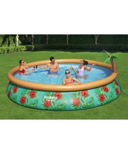 Bestway Piscina Gonfiabile Tonda 457x84 cm Fantasia Floreale con Pompa