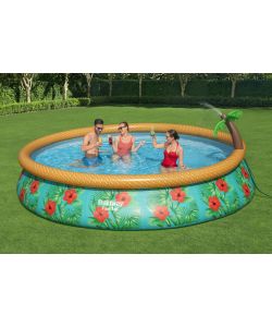 Bestway Piscina Gonfiabile Tonda 457x84 cm Fantasia Floreale con Pompa