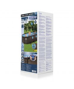 Bestway Piscina Rattan Marrone Oval 549x274x122 cm con Pompa e Copertura