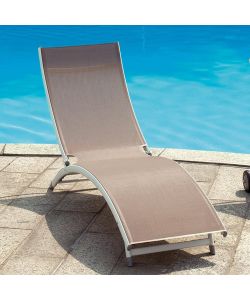 Lettino da Spiaggia Onda - Alluminio Grigio - 49,5x186x30 cm