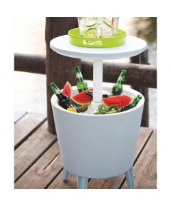 Keter Tavolino portaghiaccio Cool Bar bianco 49,5x49,5x57-84,5 cm