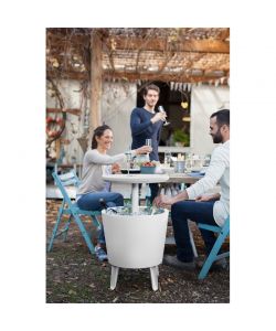 Keter Tavolino portaghiaccio Cool Bar bianco 49,5x49,5x57-84,5 cm