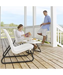 Keter Set Mobili da Patio 3 pz Rio Bianco 218155