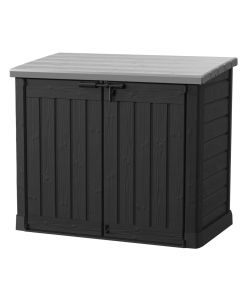 Keter Armadietto Esterno Store It Out Max Antracite 146x82x125 cm - Contenitore Giardino Impermeabile - Mobile Multiuso con 2 Ante e Coperchio