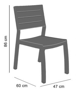 Keter Sedia da Giardino Harmony - Grafite/Bianco - 47x60x86 cm