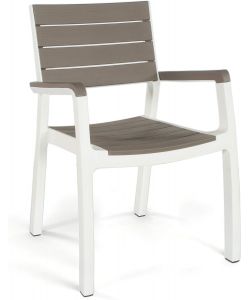 Keter Sedia Harmony Graffite/Bianco 59x60x86 cm con Braccioli