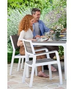 Keter Sedia Harmony Graffite/Bianco 59x60x86 cm con Braccioli