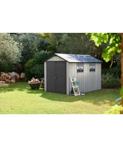 Keter Casetta da Giardino Oakland - Grigio Effetto Legno - 230x350x242 cm