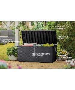Keter Baule in Resina Marrone - Effetto Rattan - 302 l