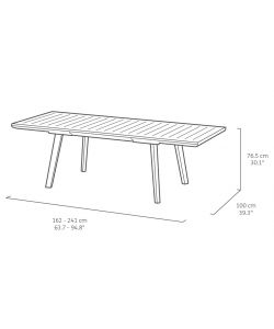 Keter Tavolo allungabile Harmony Giardino Bianco/Cappuccino 162-241 cm